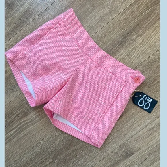 Lilly Pulitzer Sloane Shorts Sparkle Pink Swirly Boucle Tweed Size 00 Like New - Picture 2 of 15